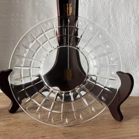 Vintage Crystal Cut Glass Salad/Dessert Plates, Set of 8 - Picture 4 of 7